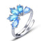Bague fleur bleue