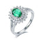 Bague fleur émeraude