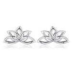 Boucles d'Oreilles Fleur de Lotus (Argent) - Vignette | Dame Fleur