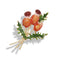 Broche décorative représentant des baies orange et des feuilles vertes dans un bouquet.