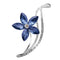 Broche fleur bleu roi