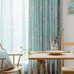 Double Rideaux Fleuris Bleus - Vignette | Dame Fleur