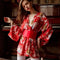 Peignoir Kimono Fleuri Japonisant | Dame Fleur