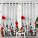 Rideaux Gris Coquelicots - Vignette | Dame Fleur