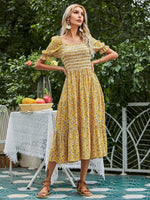 Robe à Fleurs Jaune Longue - Vignette | Dame Fleur