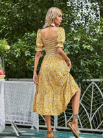 Robe à Fleurs Jaune Longue - Vignette | Dame Fleur