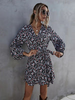 Robe à Fleurs Rouge et Noir - Vignette | Dame Fleur