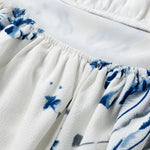 Robe Blanche à Fleurs Bleues - Vignette | Dame Fleur