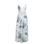 Robe Blanche à Fleurs Bleues - Vignette | Dame Fleur