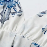 Robe Blanche à Fleurs Bleues - Vignette | Dame Fleur