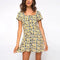 Robe Bleue à Fleurs Jaune | Dame Fleur