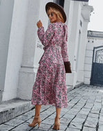 Robe Bohème Fleurie Manche Longue - Vignette | Dame Fleur