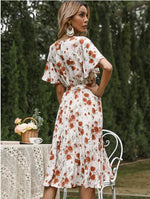 Robe Bohème Fleurie Midi - Vignette | Dame Fleur