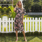 Robe Bohème Fleurie Midi - Vignette | Dame Fleur