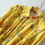 Robe Chemisier Fleurie Jaune - Vignette | Dame Fleur