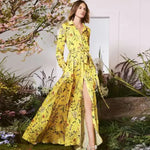 Robe Chemisier Fleurie Jaune - Vignette | Dame Fleur