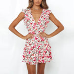 Robe Courte à Fleurs Eté Femme - Vignette | Dame Fleur