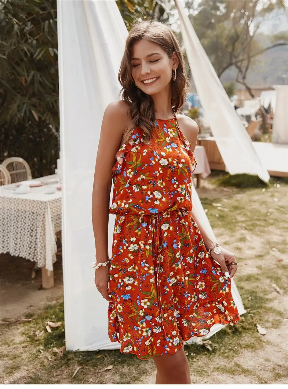 Robe Courte Eté Femme Fleurie | Dame Fleur