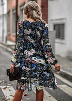 Robe Courte Evasée Fleurie - Vignette | Dame Fleur