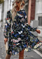 Robe Courte Evasée Fleurie - Vignette | Dame Fleur