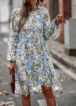 Robe Courte Evasée Fleurie - Vignette | Dame Fleur