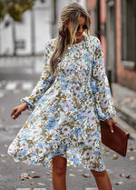 Robe Courte Evasée Fleurie - Vignette | Dame Fleur