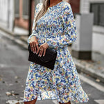 Robe Courte Evasée Fleurie - Vignette | Dame Fleur