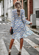 Robe Courte Evasée Fleurie - Vignette | Dame Fleur