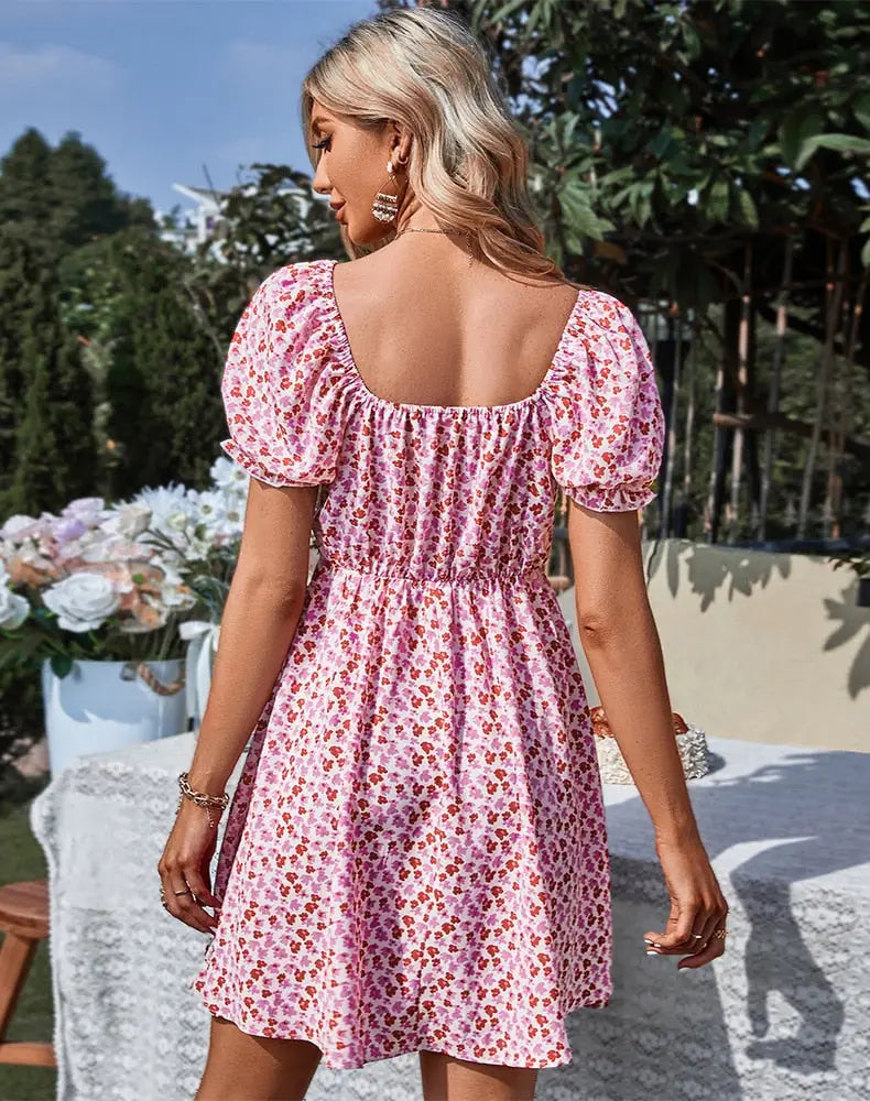 Robe Courte Fleurie Femme | Dame Fleur
