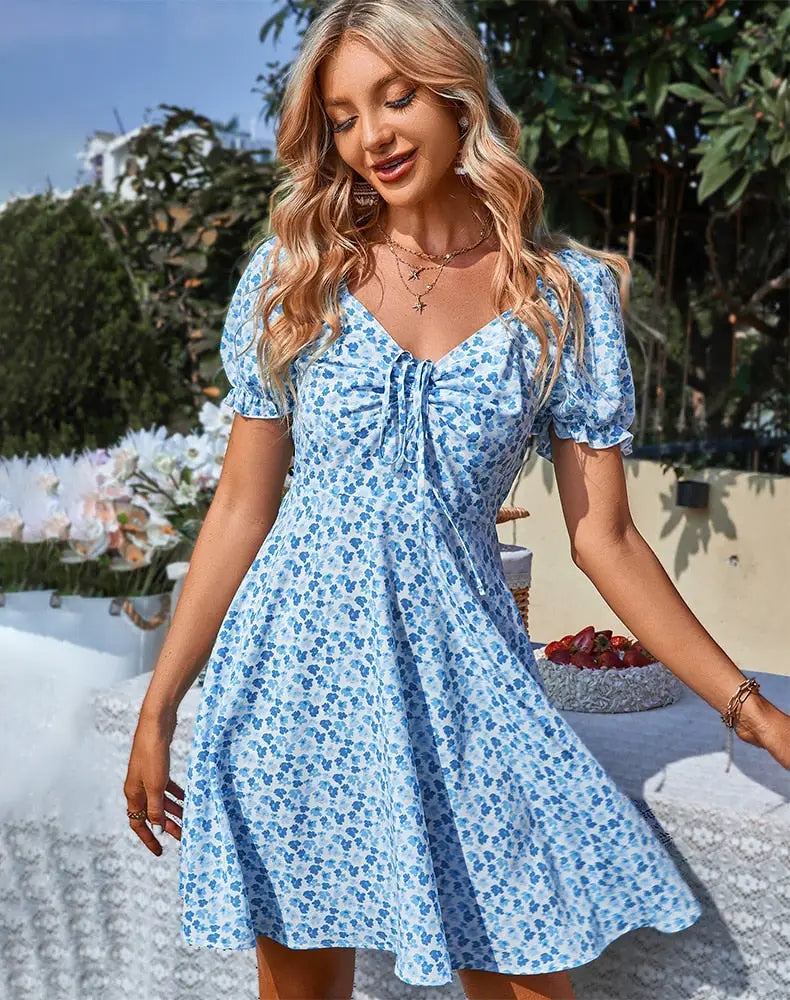 Robe Courte Fleurie Femme | Dame Fleur