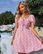 Robe Courte Fleurie Femme - Vignette | Dame Fleur