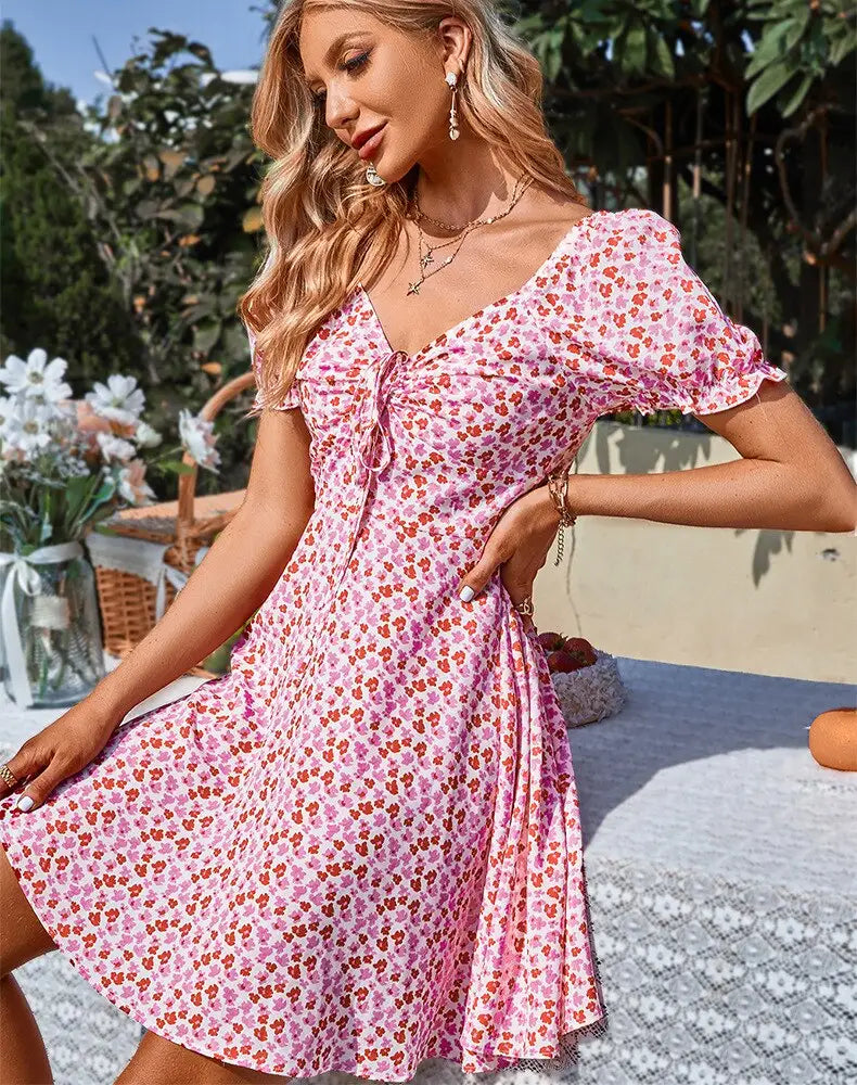 Robe Courte Fleurie Femme | Dame Fleur