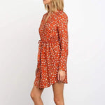 Robe Courte Fleurie Manche Longue - Vignette | Dame Fleur