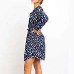 Robe Courte Fleurie Manche Longue - Vignette | Dame Fleur