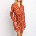 Robe Courte Fleurie Manche Longue - Vignette | Dame Fleur