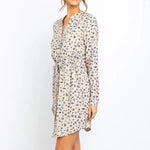 Robe Courte Fleurie Manche Longue - Vignette | Dame Fleur