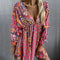 Robe Courte Fleurie Manches Chauve-Souris | Dame Fleur
