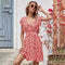 Robe Décontractée Rouge Florale | Dame Fleur