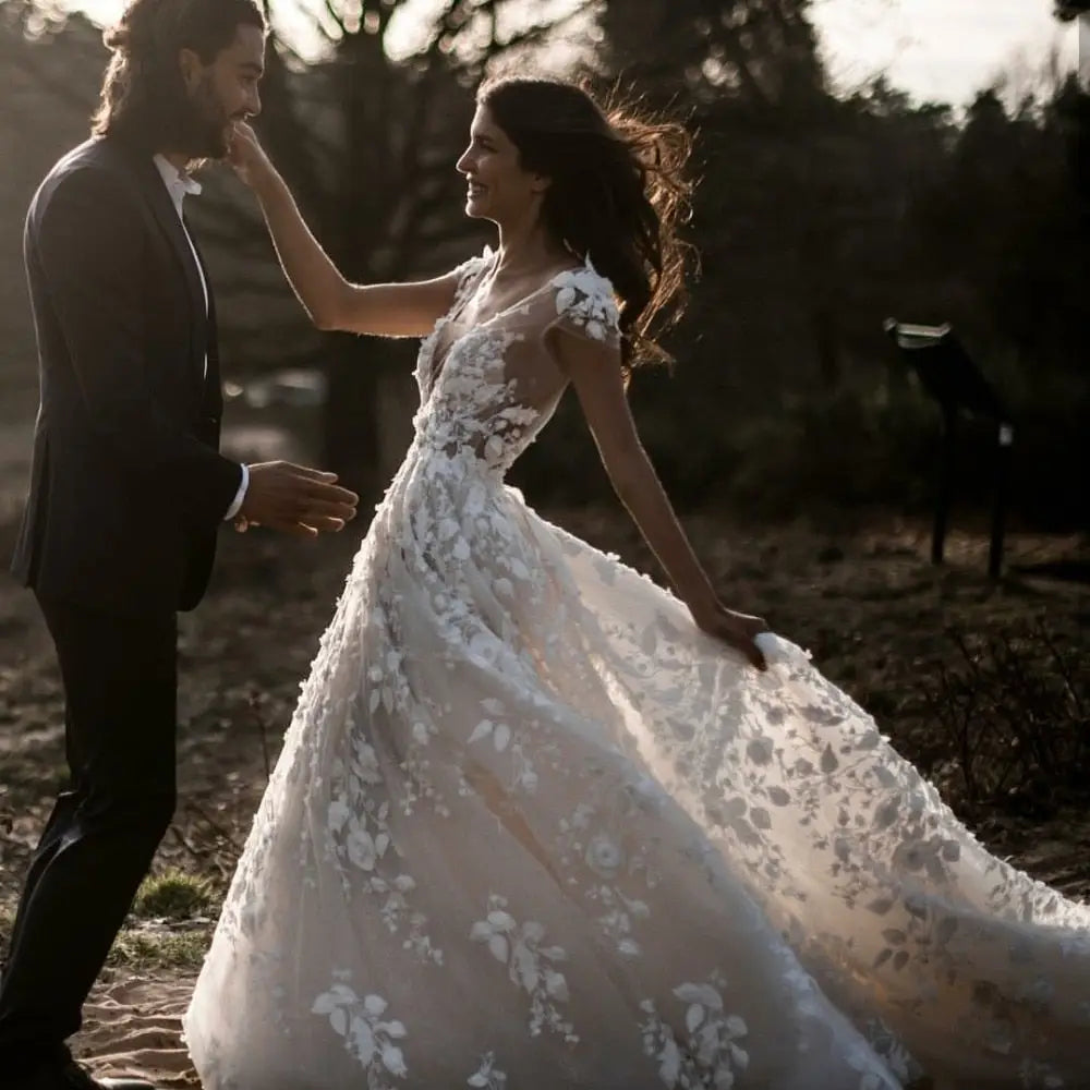 Robe Femme Fleurie de Mariée | Dame Fleur