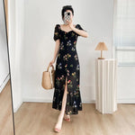 Robe Femme Fleurie Mousseline de Soie Rétro - Vignette | Dame Fleur