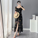 Robe Femme Fleurie Mousseline de Soie Rétro - Vignette | Dame Fleur