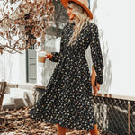 Robe Femme Noire avec Fleurs - Vignette | Dame Fleur