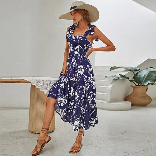 Robe Fleurie Bleue Femme | Dame Fleur