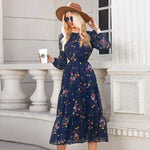 Robe Fleurie Bleue Hippie - Vignette | Dame Fleur