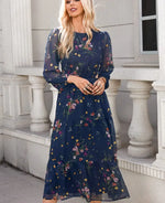 Robe Fleurie Bleue Hippie - Vignette | Dame Fleur