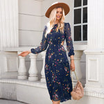 Robe Fleurie Bleue Hippie - Vignette | Dame Fleur