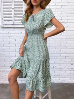 Robe Fleurie Bohème Chic Mi-Longue - Vignette | Dame Fleur