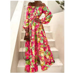 Robe Fleurie Col Bateau Fendue - Vignette | Dame Fleur