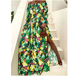 Robe Fleurie Col Bateau Fendue - Vignette | Dame Fleur