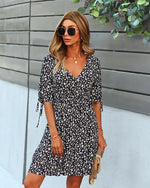 Robe Fleurie Col V - Vignette | Dame Fleur